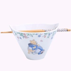 NWT!✨ Disney Pooh Bear & Eeyore Ramen Bowl with Winnie the Pooh Chopsticks! 🐻🍯